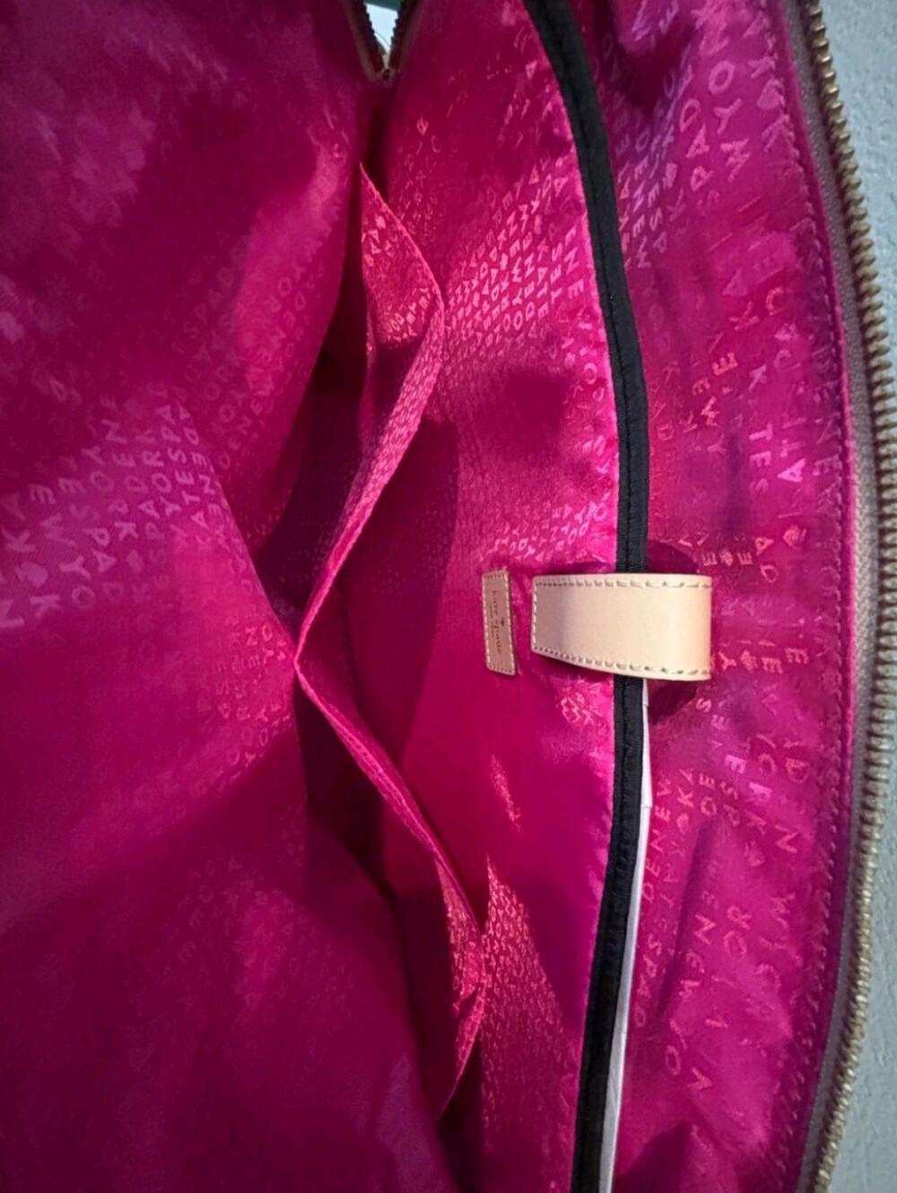 Kate Spade Kennedy Nylon Black 16” Laptop Shoulder Bag Black Tan Leather Handles - Picture 7 of 7